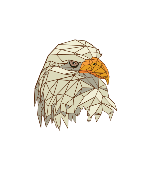 Polygonal Eagle minta fehér pólón
