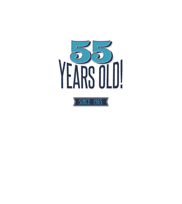 55 years old awesome since 1965 minta farmerkék pólón