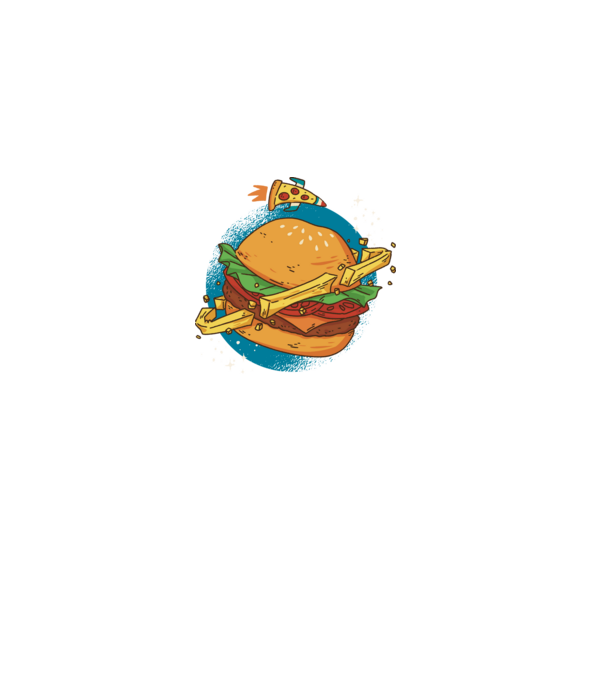 Hamburger bolygó minta szürke pólón