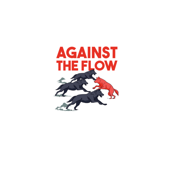 Against the flow - Árral szemben minta fehér pólón