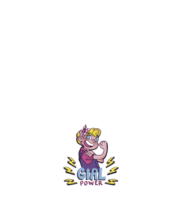 Girl Power minta világos rózsaszín pólón