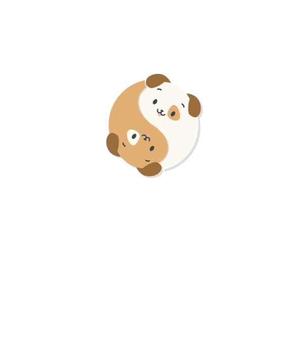 Yin Yang Kutyás minta szürke pólón