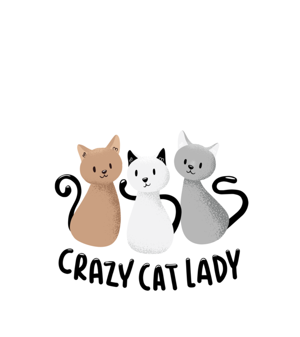Crazy Cat Lady - Őrült Cicás Csaj minta fehér pólón