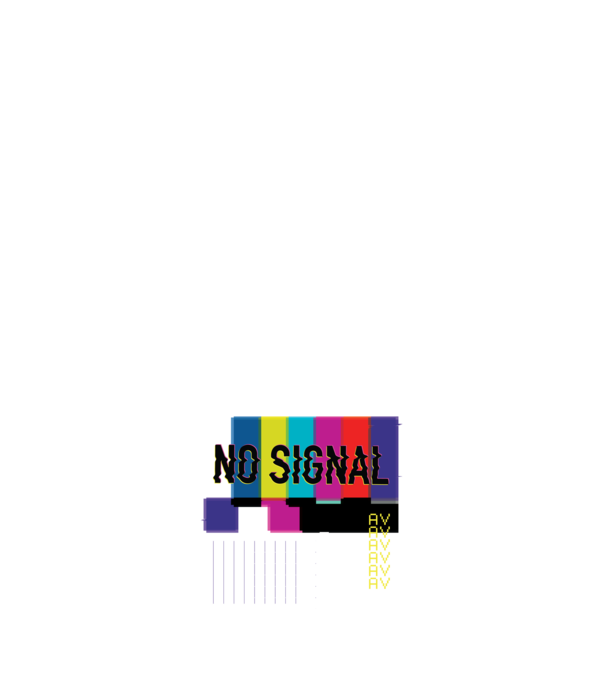 No Signal TV adás hiba minta sötétkék pólón