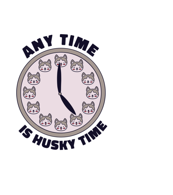 Husky Time minta fekete pólón