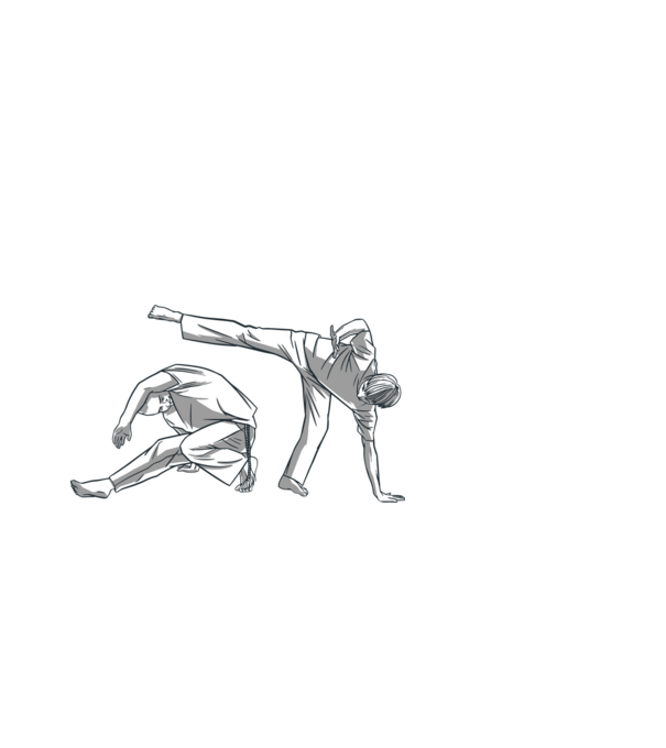 Capoeira minta fehér pólón
