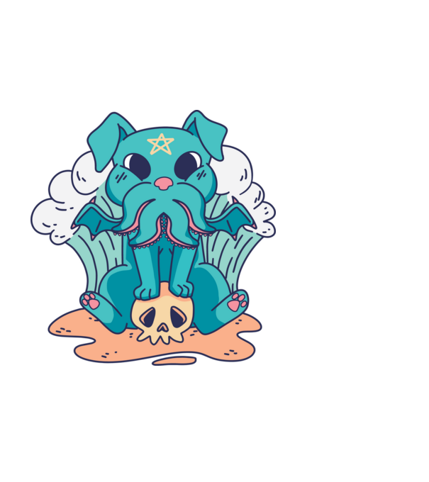 Kraken Kutya minta fekete pólón