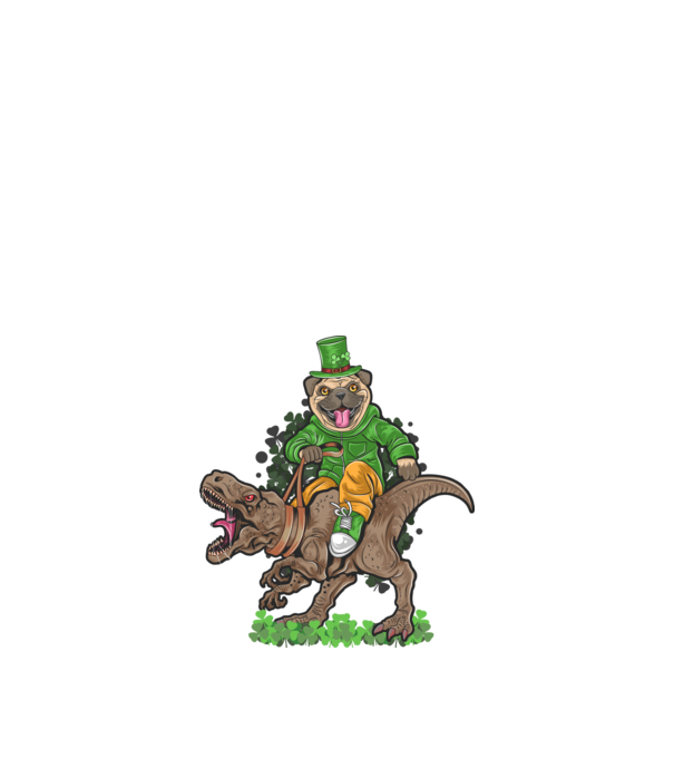 St Patrick Mopsz Dinoszaurusz minta sötétkék pólón