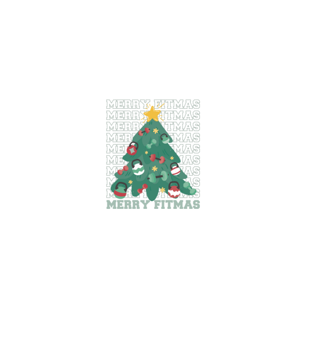 Merry Fitmas Karácsonyfa Fitness minta fekete pólón