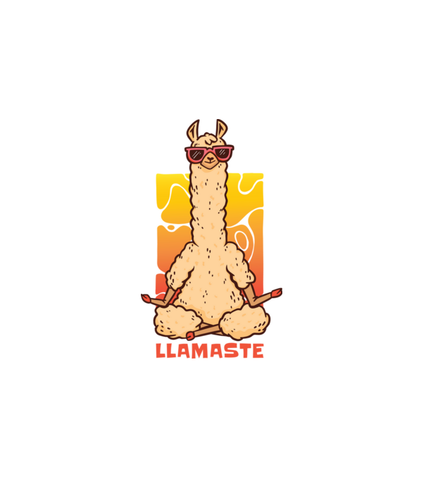 Llamaste minta fehér pólón