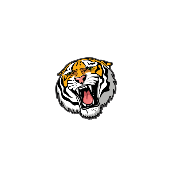 Tigris fej póló minta fekete pólón
