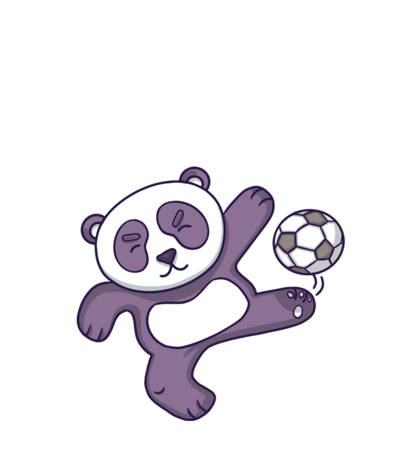 Panda foci minta fehér pólón
