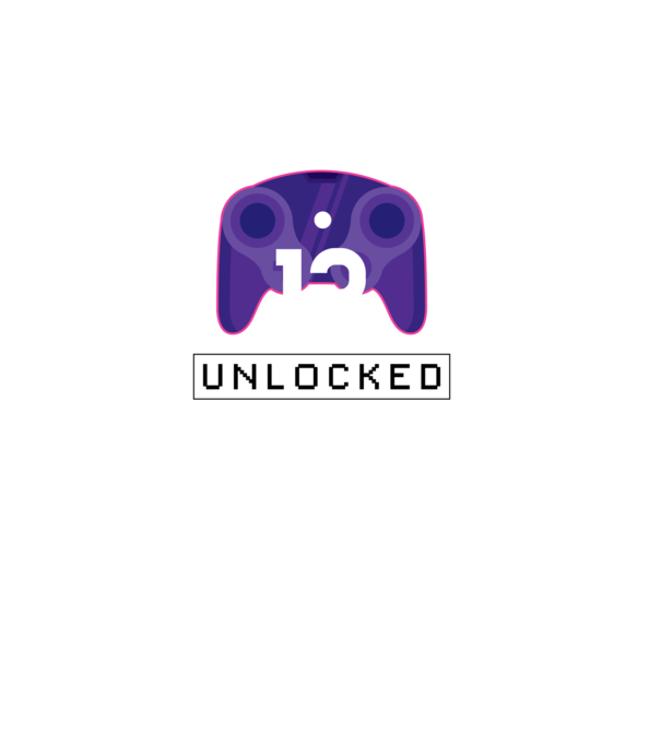 Level 12 Unlocked Gamer Születésnap minta fekete pólón