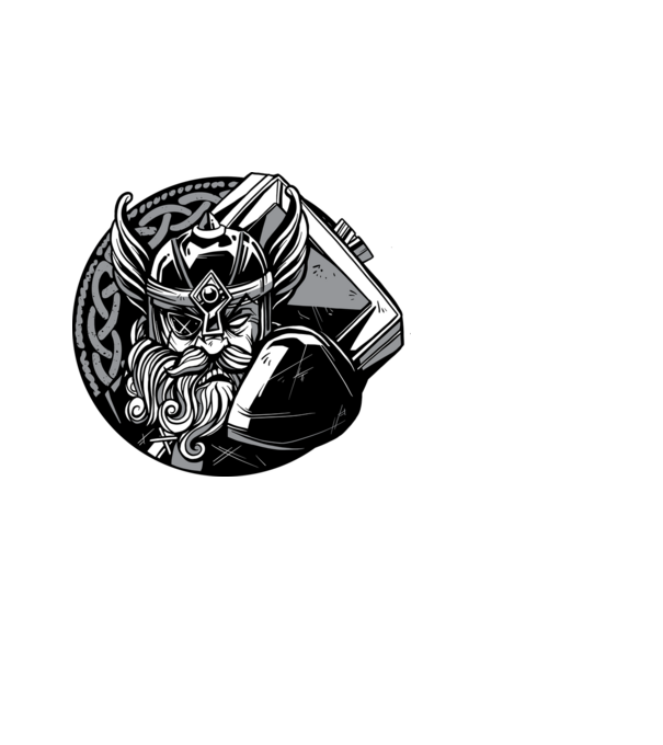 Viking kalapács minta világoskék pólón