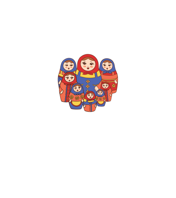 Matryoshka baba minta királykék pólón