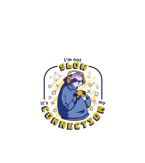 Sloth Gamer minta fehér pólón
