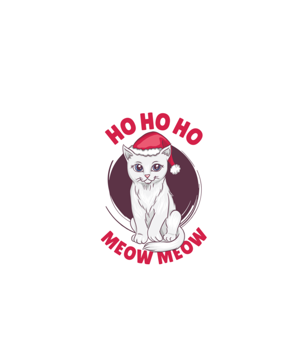 Ho Ho Ho Meow Meow Cicás Karácsony minta fehér pólón