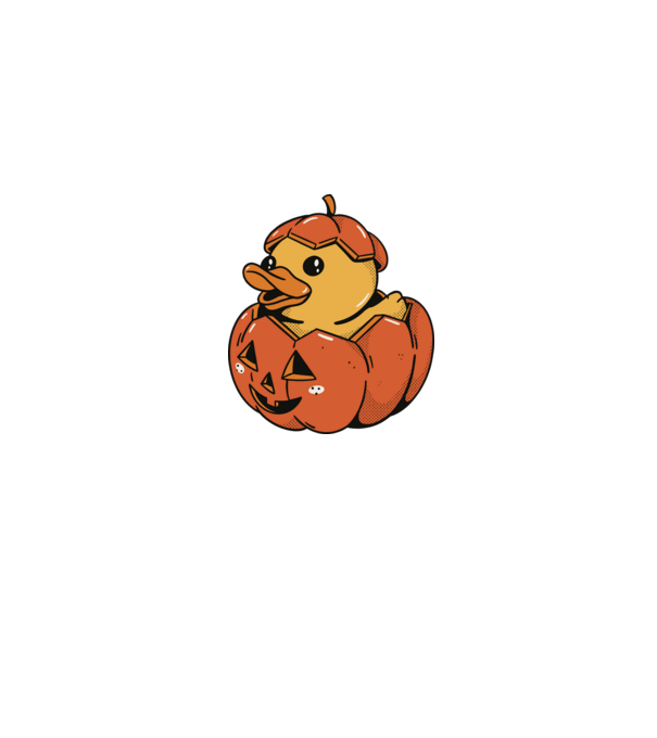 Gumikacsa Pumpkin Halloween minta farmerkék pólón
