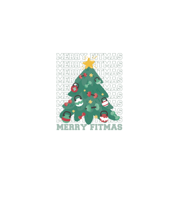 Merry Fitmas Karácsonyfa Fitness minta fekete pólón