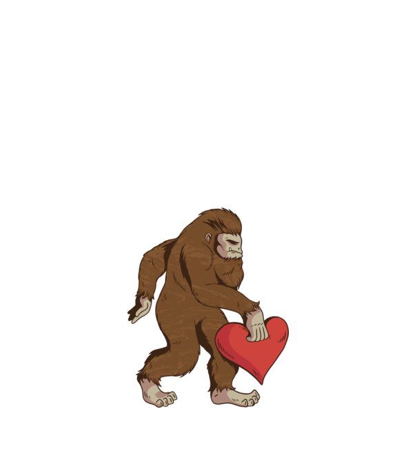 Bigfoot Jeti szívvel minta fehér pólón