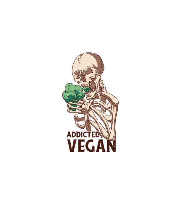 Addicted vegan minta fehér pólón