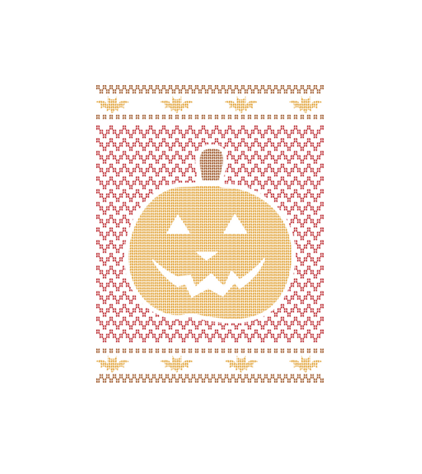 Pumpkin Ugly Sweater Halloween minta fehér pólón