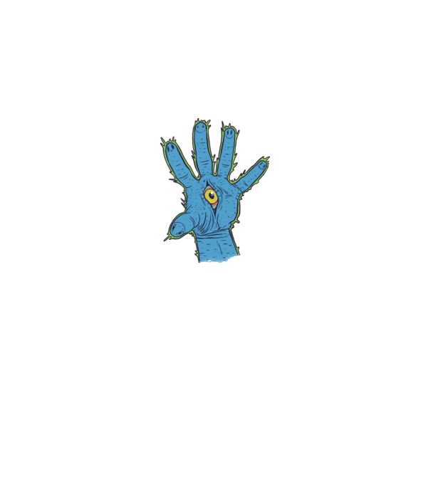 Illuminati Trippy Hand minta királykék pólón
