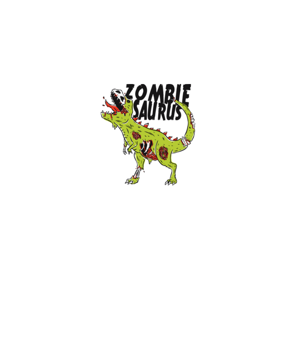 Zombiesaurus - Zombi Dinószaurusz minta fehér pólón