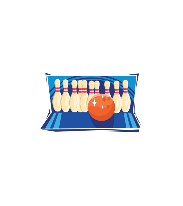Bowling minta fehér pólón