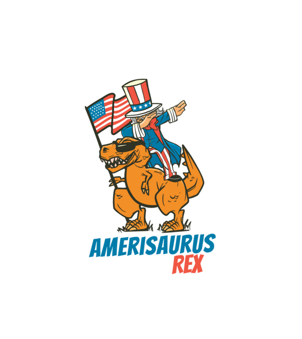TRex Uncle Sam minta fehér pólón