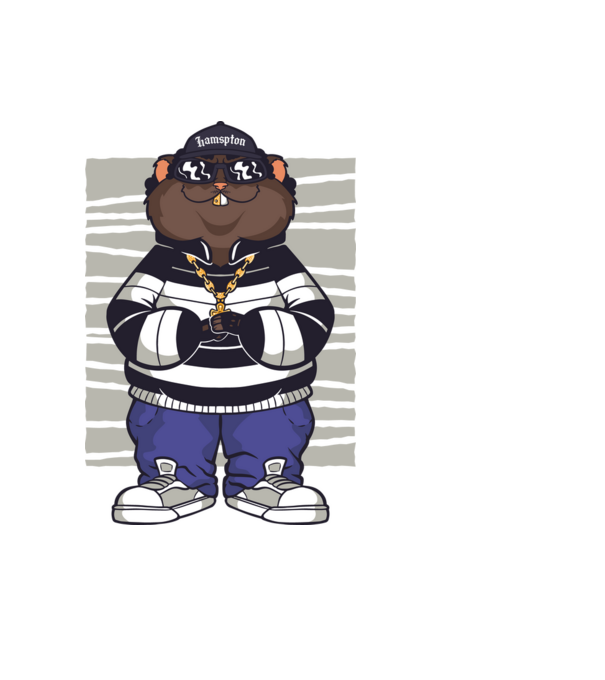 Gangsta Hamsta minta világoskék pólón