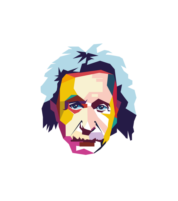 Einstein absztrakt minta fehér pólón