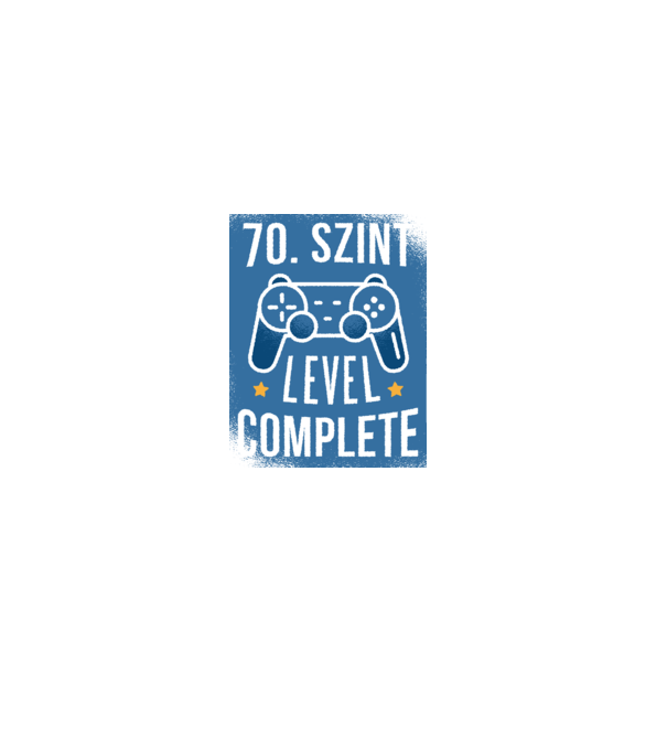 70. szint level completed minta fekete pólón