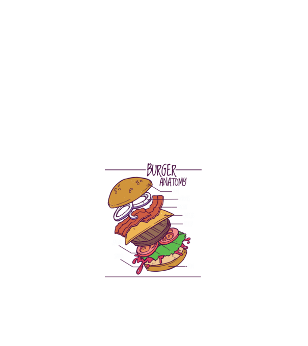 Burger Anatómia minta fehér pólón