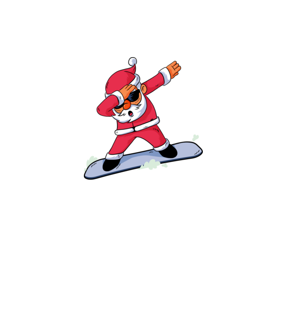 Mikulás Snowboard DAB vicces póló minta türkiz pólón