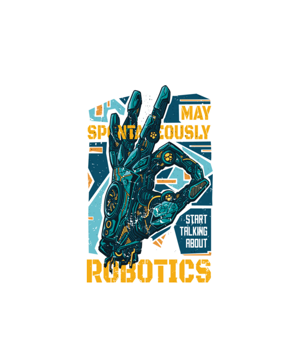 Robotkéz minta fehér pólón