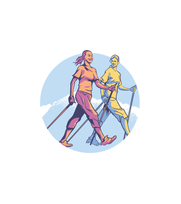 Nordic Walking minta fehér pólón