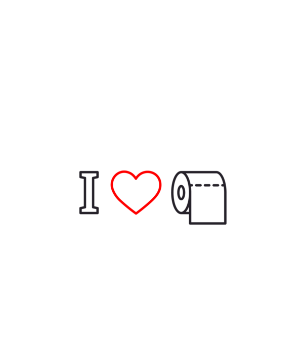 I love wc papír minta fehér pólón