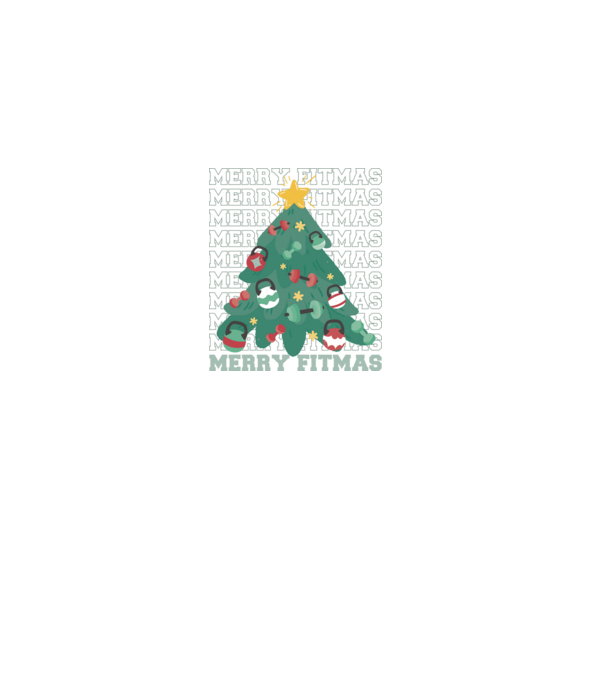 Merry Fitmas Karácsonyfa Fitness minta fekete pólón