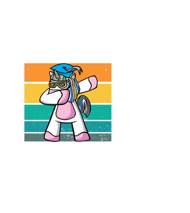 Általános teljesítve unikornis minta fekete pólón