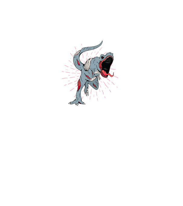 Zombi T-rex minta fehér pólón