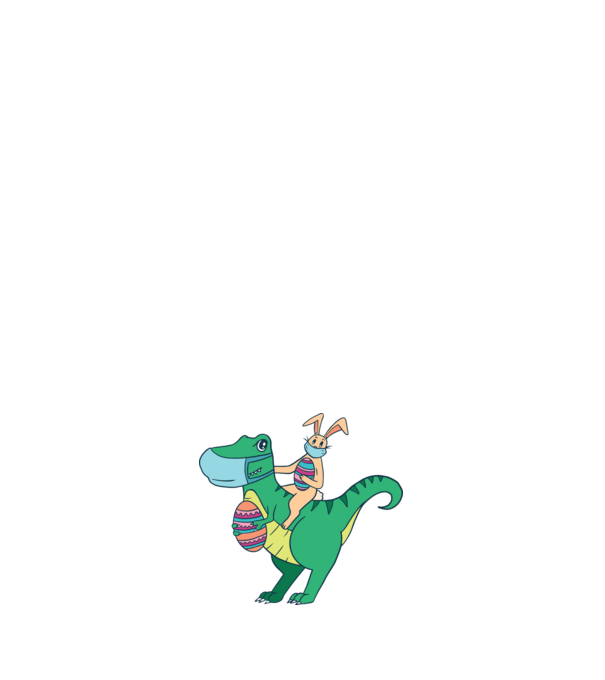 Trex és húsvéti nyuszi minta sötétkék pólón
