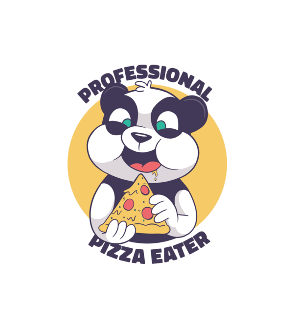 Panda Pizza minta fehér pólón