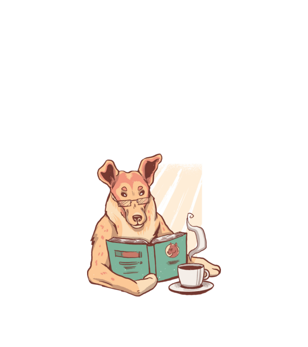 Olvasó collie minta fehér pólón