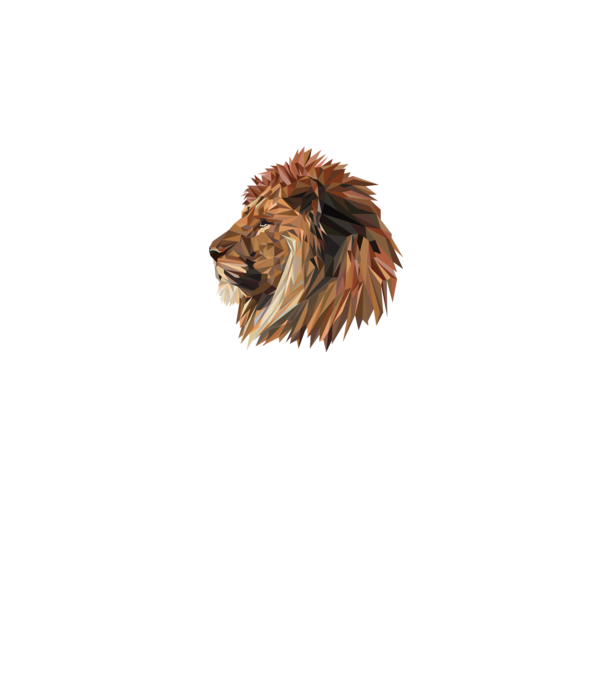 lion polygon minta szürke pólón