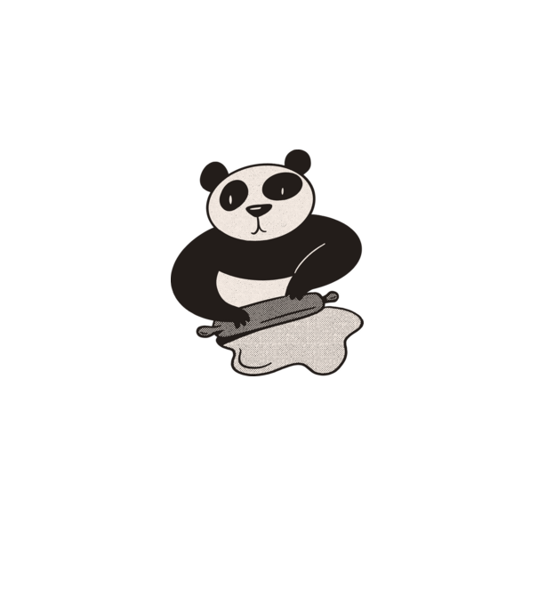 Tészta gyúró panda minta szürke pólón