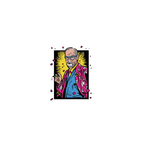 Sigmund Freud Filozófus minta fehér pólón