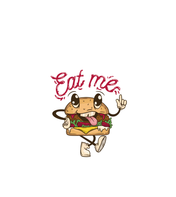 Eat me hamburger minta fehér pólón