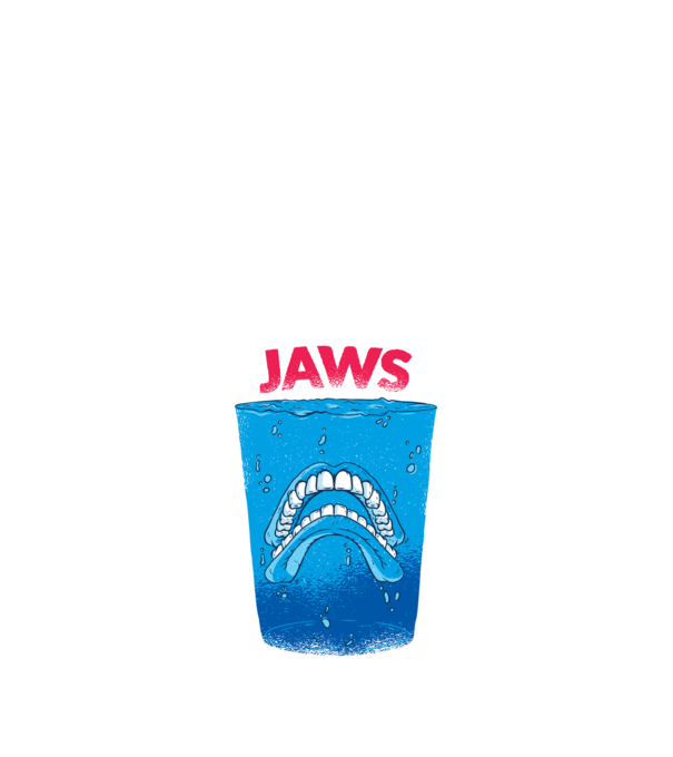Jaws Fogak paródia póló minta fekete pólón