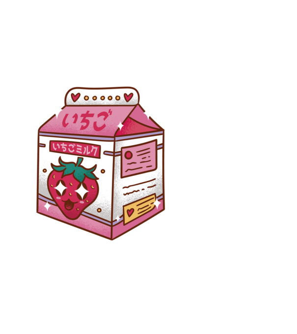Kawaii Tejesdoboz minta fekete pólón